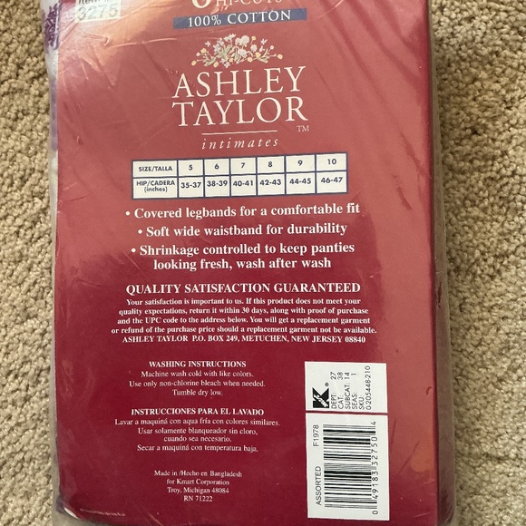 Bundle of 2 Pack NEW Vintage Ashley Taylor Intimates Hi-Cuts Cotton Panties sz 9 - Picture 2 of 3